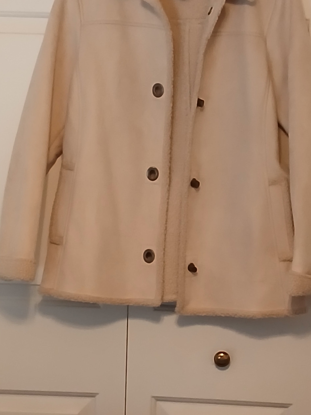 Jones New York Cream Teddy Shearling Jacket